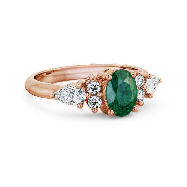 Emerald and Diamond 1.27ct Ring 18K Rose Gold - Fleur GEM2_RG_EM_HAND