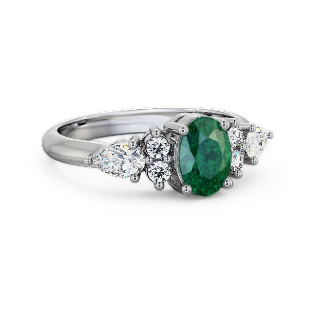 Emerald and Diamond 1.27ct Ring Platinum - Fleur GEM2_WG_EM_HAND