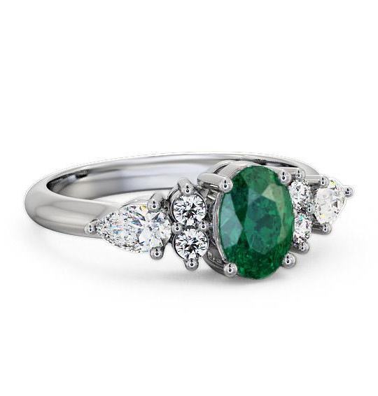 Emerald and Diamond 1.27ct Ring 9K White Gold GEM2_WG_EM_THUMB1