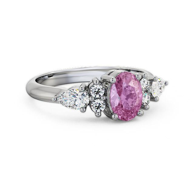 Pink Sapphire and Diamond 1.42ct Ring 18K White Gold - Fleur GEM2_WG_PS_HAND