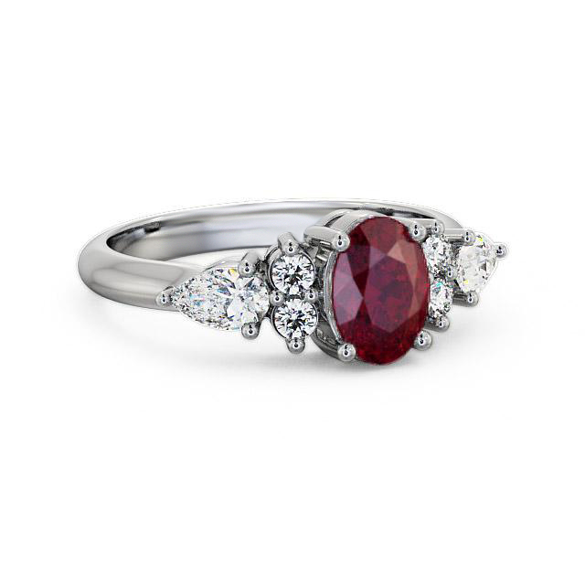 Ruby and Diamond 1.42ct Ring 18K White Gold - Fleur GEM2_WG_RU_HAND
