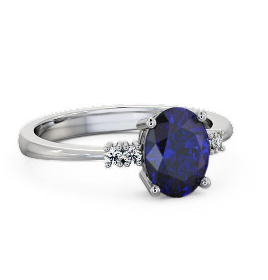Blue Sapphire and Diamond 1.61ct Ring 18K White Gold GEM3_WG_BS_THUMB1