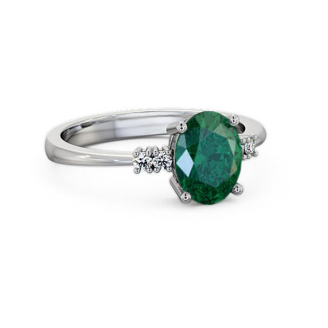 Emerald and Diamond 1.32ct Ring 18K White Gold - Zina GEM3_WG_EM_HAND