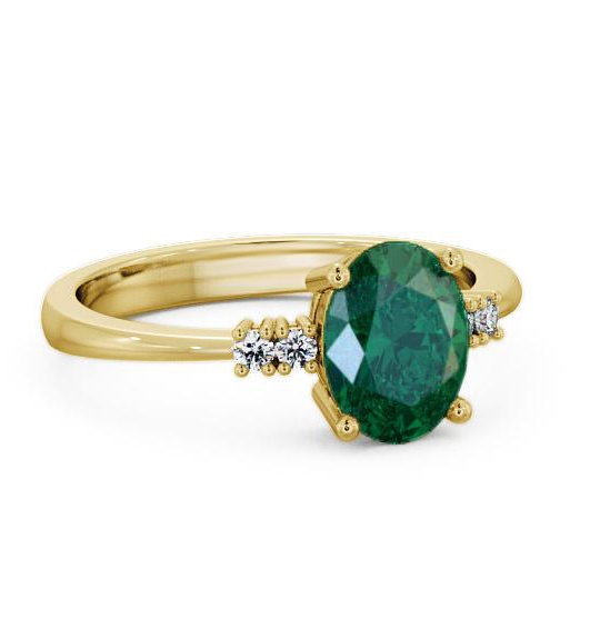 Emerald and Diamond 1.32ct Ring 9K Yellow Gold GEM3_YG_EM_THUMB1