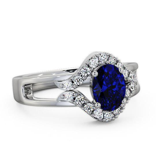 Blue Sapphire and Diamond 1.18ct Ring 18K White Gold GEM4_WG_BS_THUMB1