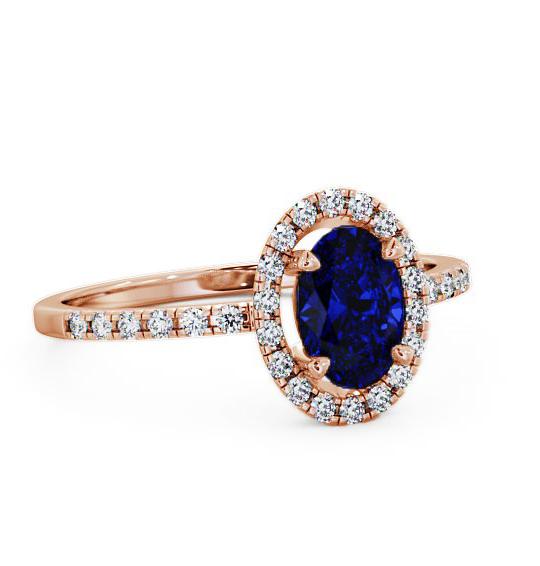 Halo Blue Sapphire and Diamond 1.18ct Ring 18K Rose Gold GEM5_RG_BS_THUMB1