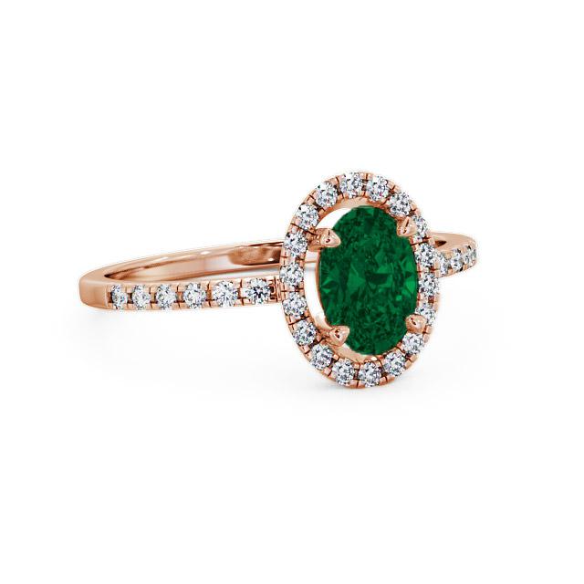 Halo Emerald and Diamond 1.03ct Ring 9K Rose Gold - Rayonna GEM5_RG_EM_HAND