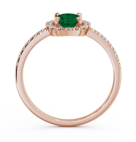 Halo Emerald and Diamond 1.03ct Ring 18K Rose Gold GEM5_RG_EM_THUMB1 