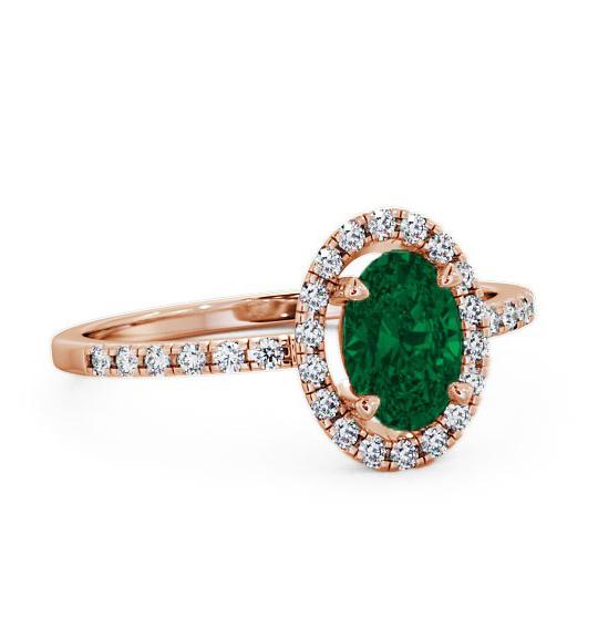 Halo Emerald and Diamond 1.03ct Ring 9K Rose Gold GEM5_RG_EM_THUMB1
