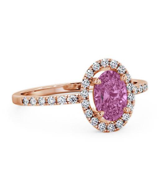 Halo Pink Sapphire and Diamond 1.18ct Ring 9K Rose Gold GEM5_RG_PS_THUMB1
