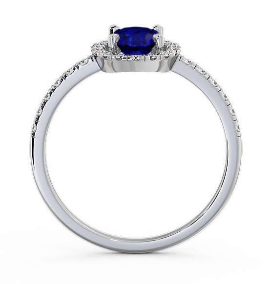 Halo Blue Sapphire and Diamond 1.18ct Ring 18K White Gold GEM5_WG_BS_THUMB1 
