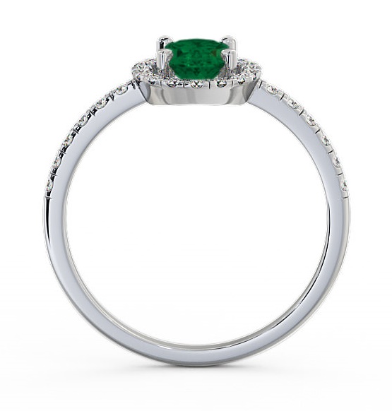 Halo Emerald and Diamond 1.03ct Ring 18K White Gold GEM5_WG_EM_THUMB1 