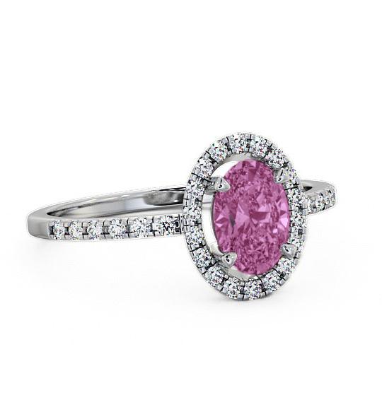 Halo Pink Sapphire and Diamond 1.18ct Ring 9K White Gold GEM5_WG_PS_THUMB1