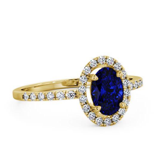 Halo Blue Sapphire and Diamond 1.18ct Ring 18K Yellow Gold GEM5_YG_BS_THUMB1