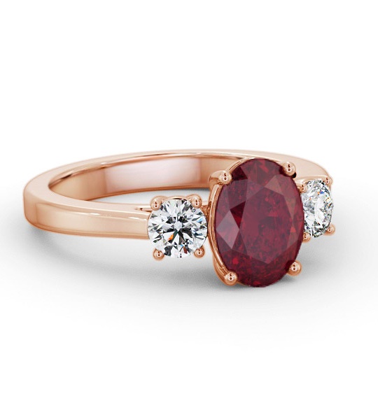 Three Stone Ruby and Diamond 1.95ct Ring 18K Rose Gold GEM61_RG_RU_THUMB2 