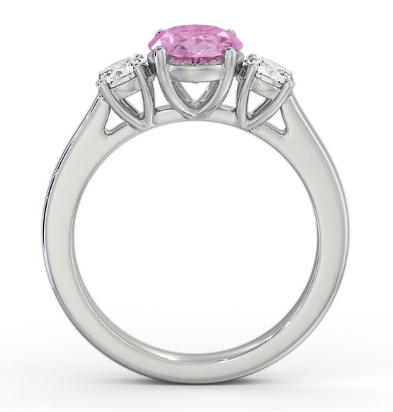 Three Stone Pink Sapphire and Diamond 1.95ct Ring 18K White Gold GEM61_WG_PS_THUMB1 