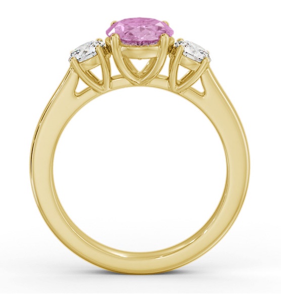 Three Stone Pink Sapphire and Diamond 1.95ct Ring 18K Yellow Gold GEM61_YG_PS_THUMB1 