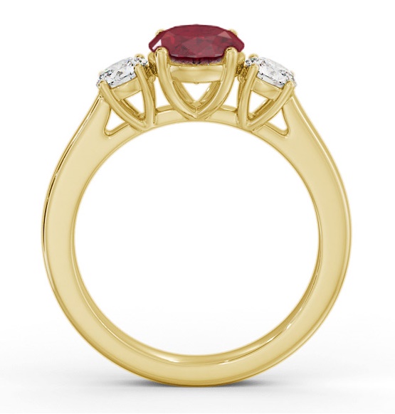Three Stone Ruby and Diamond 1.95ct Ring 18K Yellow Gold GEM61_YG_RU_THUMB1 