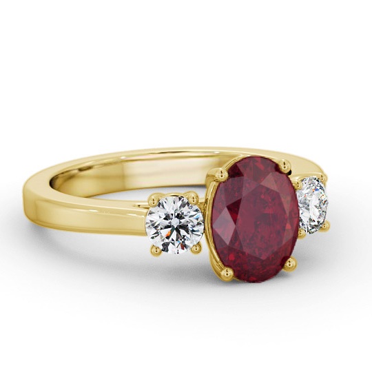 Three Stone Ruby and Diamond 1.95ct Ring 18K Yellow Gold GEM61_YG_RU_THUMB2 