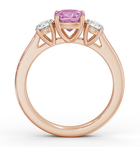 Three Stone Pink Sapphire and Diamond 1.40ct Ring 18K Rose Gold GEM62_RG_PS_THUMB1 