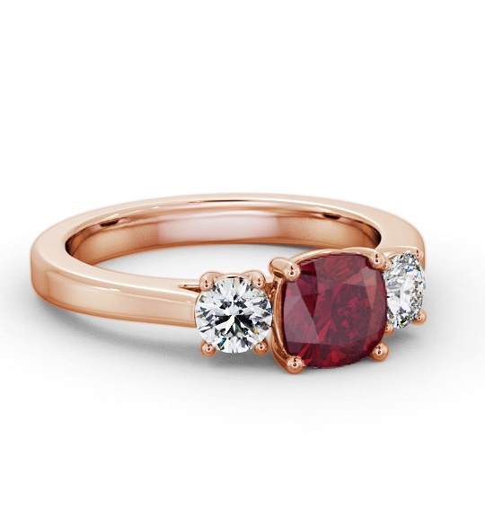 Three Stone Ruby and Diamond 1.40ct Ring 18K Rose Gold GEM62_RG_RU_THUMB2 