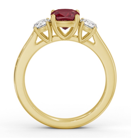 Three Stone Ruby and Diamond 1.40ct Ring 18K Yellow Gold GEM62_YG_RU_THUMB1 