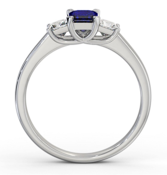Three Stone Blue Sapphire and Diamond 1.15ct Ring 18K White Gold GEM63_WG_BS_THUMB1 