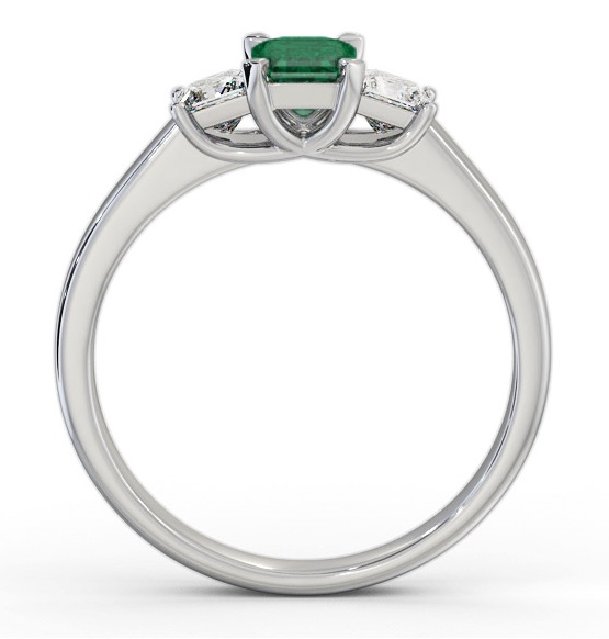 Three Stone Emerald and Diamond 1.00ct Ring Palladium GEM63_WG_EM_THUMB1 
