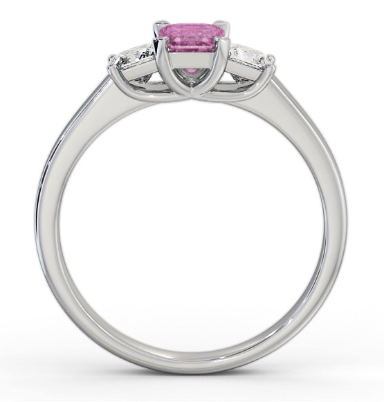 Three Stone Pink Sapphire and Diamond 1.15ct Ring 18K White Gold GEM63_WG_PS_THUMB1 