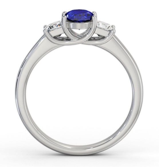 Three Stone Blue Sapphire and Diamond 1.20ct Ring 18K White Gold GEM64_WG_BS_THUMB1 