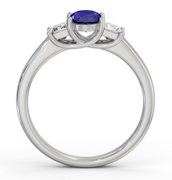 Three Stone Blue Sapphire and Diamond 1.40ct Ring 18K White Gold GEM64_WG_BS_THUMB1 