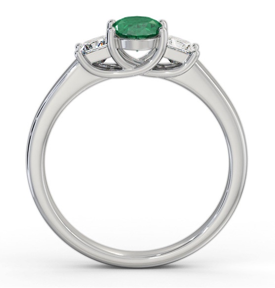 Three Stone Emerald and Diamond 1.10ct Ring 18K White Gold GEM64_WG_EM_THUMB1 