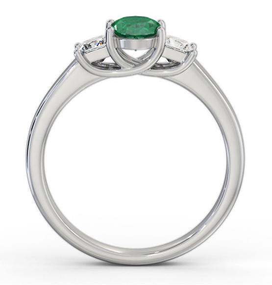 Three Stone Emerald and Diamond 1.25ct Ring 18K White Gold GEM64_WG_EM_THUMB1 