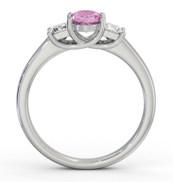 Three Stone Pink Sapphire and Diamond 1.40ct Ring 18K White Gold GEM64_WG_PS_THUMB1 