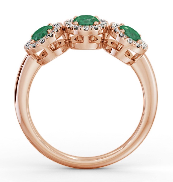 Halo Trilogy Emerald and Diamond 1.35ct Ring 18K Rose Gold GEM65_RG_EM_THUMB1 