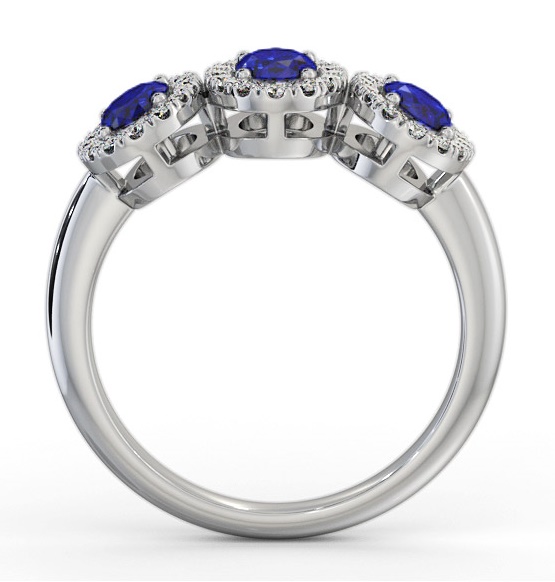 Halo Trilogy Blue Sapphire and Diamond 1.60ct Ring 18K White Gold GEM65_WG_BS_THUMB1 