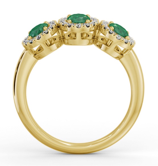 Halo Trilogy Emerald and Diamond 1.35ct Ring 18K Yellow Gold GEM65_YG_EM_THUMB1 