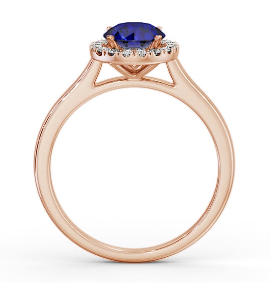 Halo Blue Sapphire and Diamond 1.20ct Ring 18K Rose Gold GEM66_RG_BS_THUMB1 