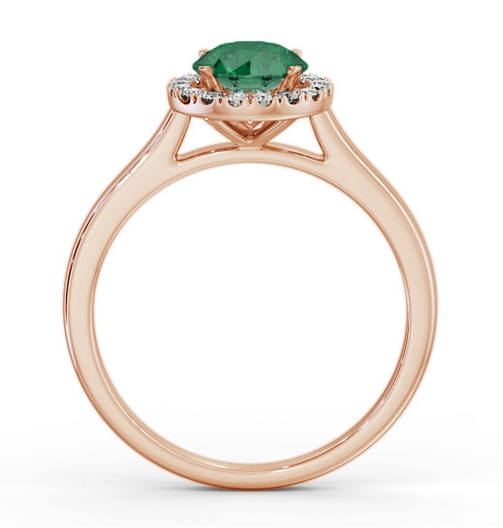 Halo Emerald and Diamond 0.95ct Ring 18K Rose Gold GEM66_RG_EM_THUMB1 