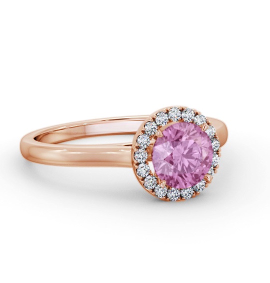 Halo Pink Sapphire and Diamond 1.20ct Ring 9K Rose Gold GEM66_RG_PS_THUMB1
