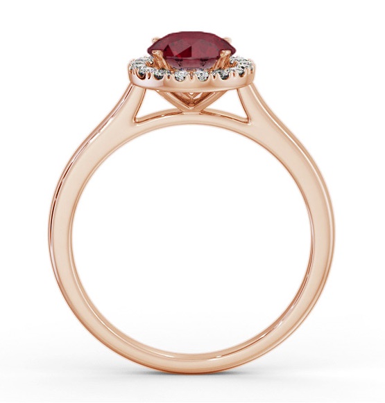 Halo Ruby and Diamond 1.20ct Ring 18K Rose Gold GEM66_RG_RU_THUMB1 