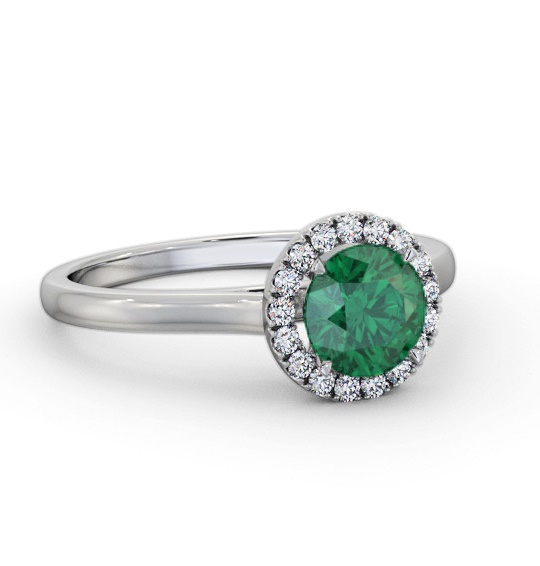 Halo Emerald and Diamond 0.95ct Ring Palladium GEM66_WG_EM_THUMB1