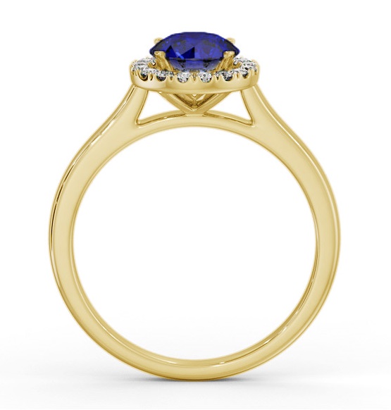 Halo Blue Sapphire and Diamond 1.20ct Ring 18K Yellow Gold GEM66_YG_BS_THUMB1 