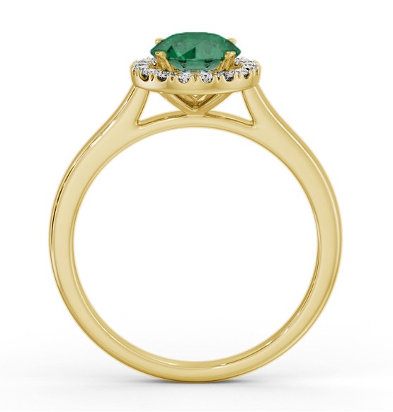Halo Emerald and Diamond 0.95ct Ring 9K Yellow Gold GEM66_YG_EM_THUMB1 