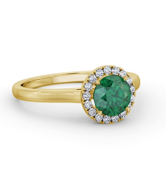 Halo Emerald and Diamond 0.95ct Ring 9K Yellow Gold GEM66_YG_EM_THUMB1