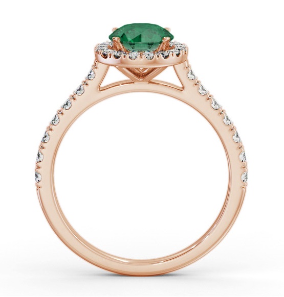 Halo Emerald and Diamond 1.25ct Ring 18K Rose Gold GEM67_RG_EM_THUMB1 