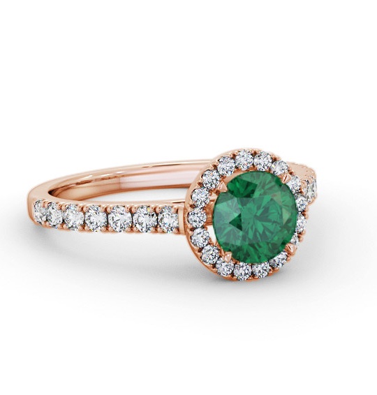 Halo Emerald and Diamond 1.25ct Ring 18K Rose Gold GEM67_RG_EM_THUMB1