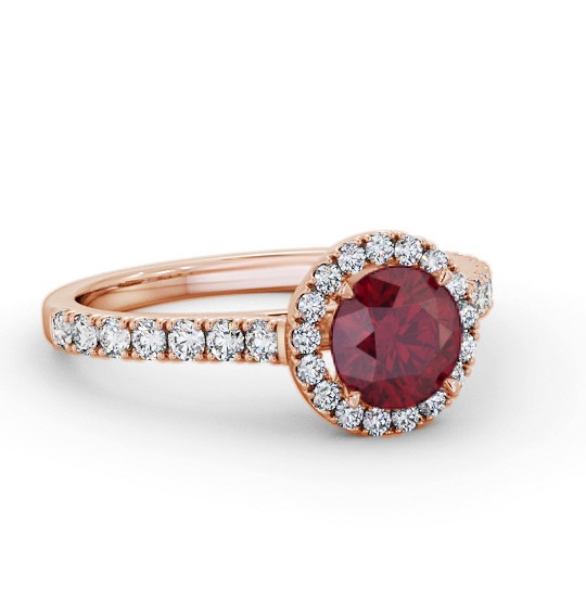 Halo Ruby and Diamond 1.50ct Ring 9K Rose Gold GEM67_RG_RU_THUMB1