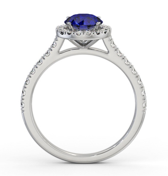 Halo Blue Sapphire and Diamond 1.50ct Ring 18K White Gold GEM67_WG_BS_THUMB1 