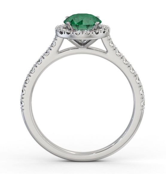 Halo Emerald and Diamond 1.25ct Ring Palladium GEM67_WG_EM_THUMB1 